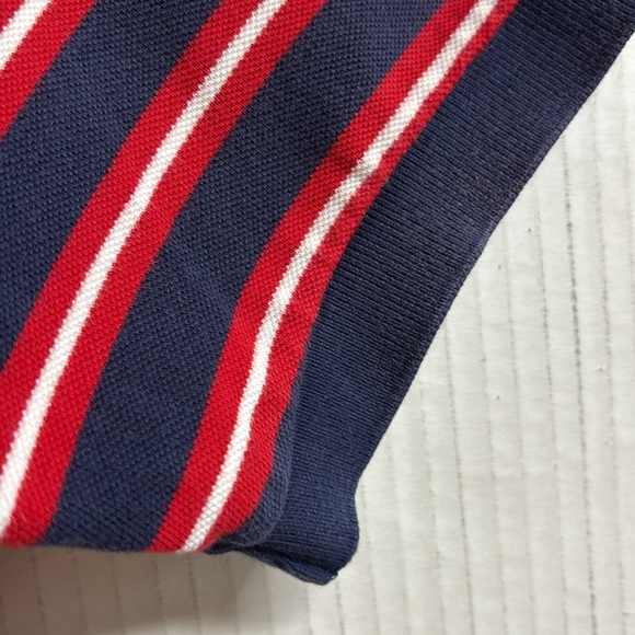 Polo by Ralph Lauren Men's 2 Button Shirt Red White & Navy Stripes Size Large - Picture 5 of 13